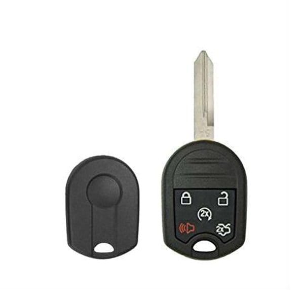 Keyless Factory Replacement 5-Button Remote Head Key Shell with Remote Start for Ford 2011-2017, Standard Blade, H75 Keyway RHS-FD-060 - main